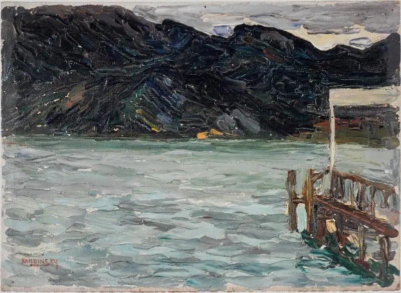 Kochel, innsjø og bro I - Vassily Kandinsky