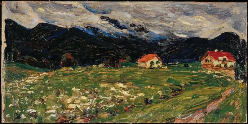 Kochel, landskap med to hus - Vassily Kandinsky