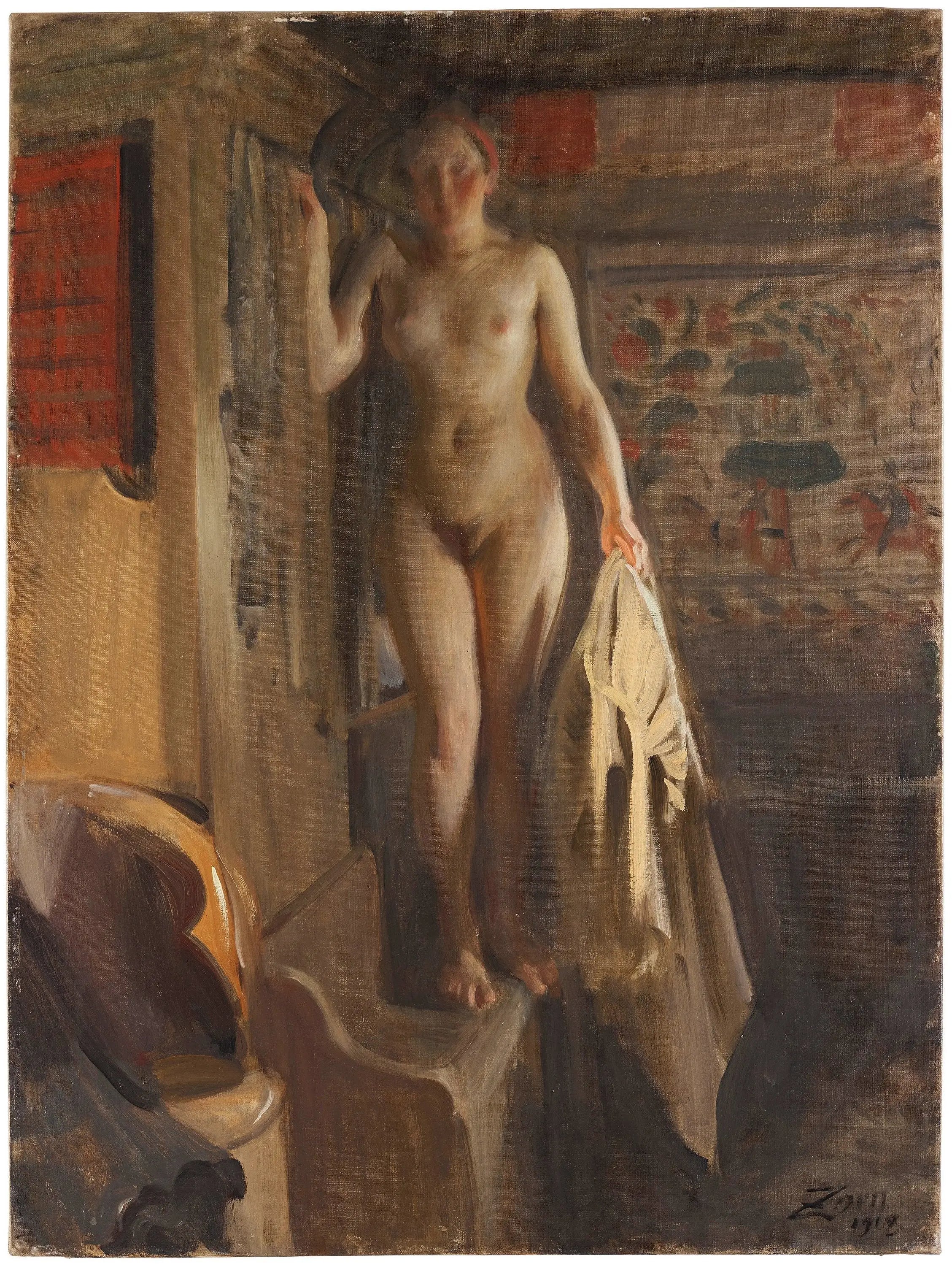 Kuvåsängen - Anders Zorn image 1 reproduction artisanale de tableau