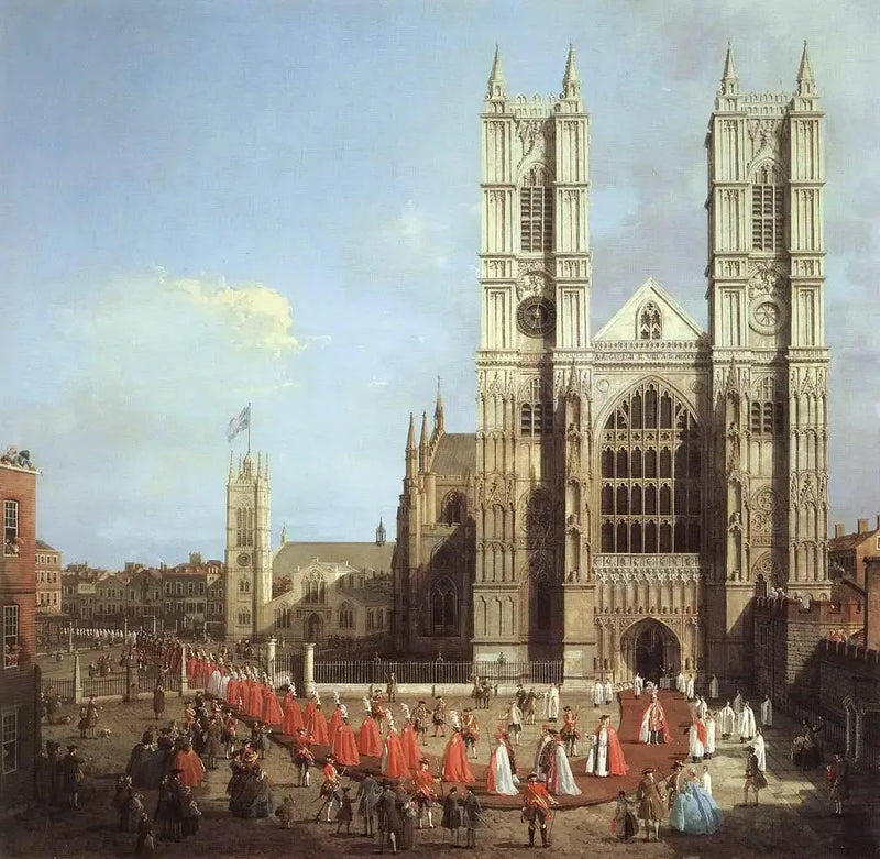 Westminster-klosteret med orden av badets prosesjon - Canaletto

Source:
L'Abbaye de Westminster avec la procession de l'ordre du Bain - Canaletto