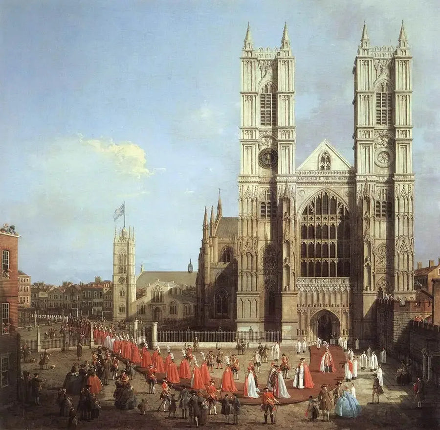 Westminster-klosteret med orden av badets prosesjon - Canaletto

Source:
L'Abbaye de Westminster avec la procession de l'ordre du Bain - Canaletto