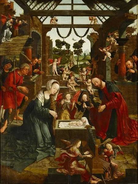 Adorasjonen av hyrdene - Jacob Cornelisz van Oostsanen