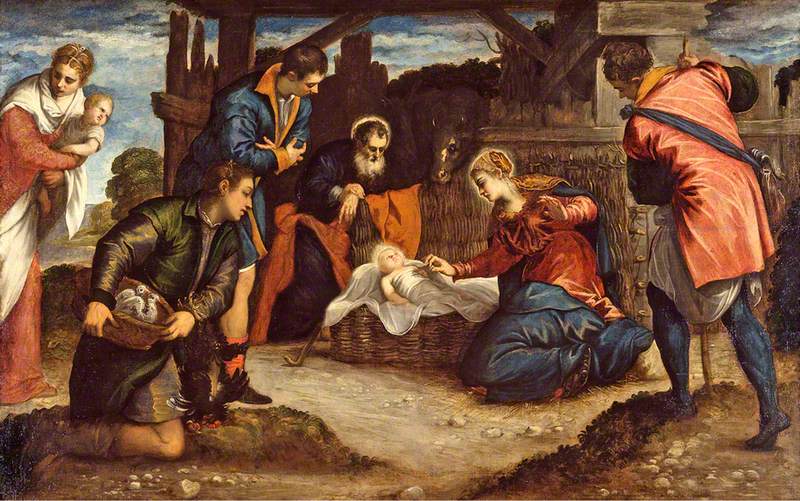 Adorasjonen av hyrdene - Jacopo Tintoretto