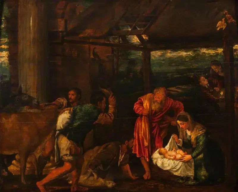 Betlehemsbarnets tilbedelse - Titian
