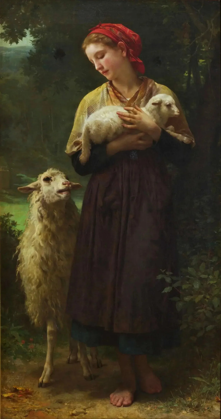 Det nyfødte lammet - Bouguereau