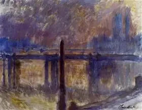 Nålens spiss til Kleopatra og Charing Cross-broen - Claude Monet