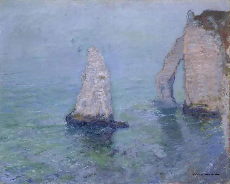 L'aiguille de roche et la porte d'Aval, Étretat - Claude Monet image 1 reproduction artisanale de tableau