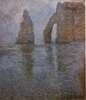 Nålen og Aval-porten sett oppstrøms - Claude Monet