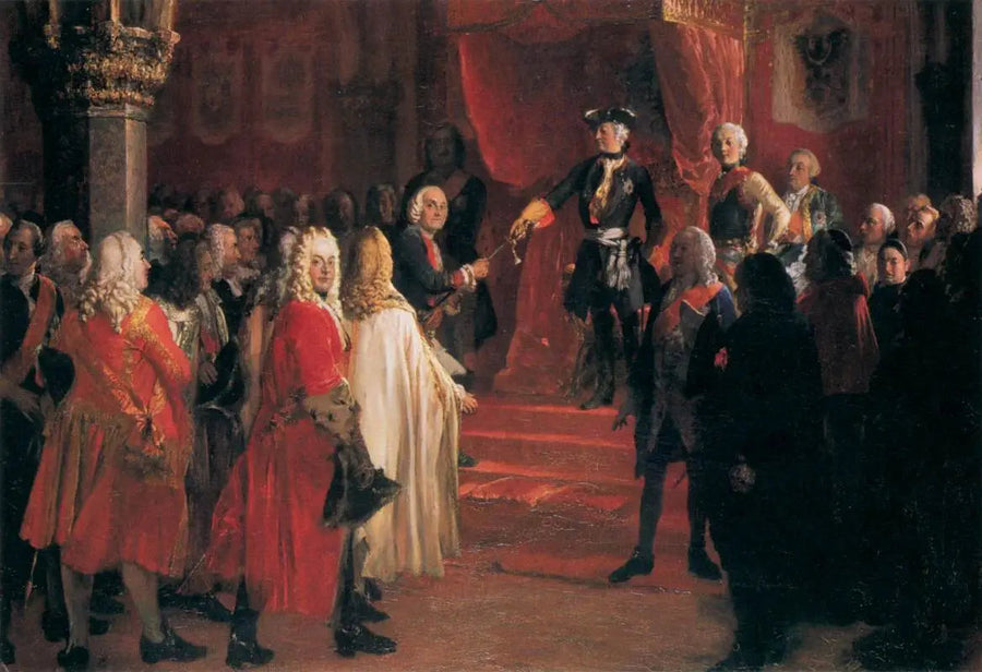Silisias dietts troskap foran Fredrik II i Breslau - Adolph von Menzel