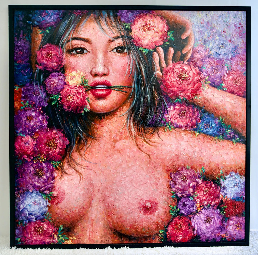 L'amour en Fleurs | 200 x 200 cm image 19 reproduction artisanale de tableau