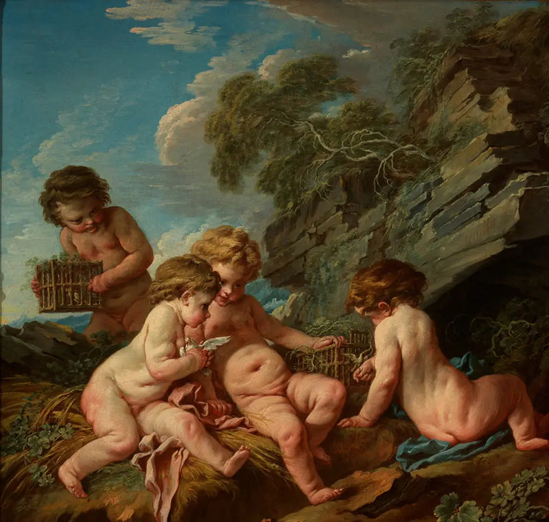 Fugleelskende kjærlighetsmann - François Boucher