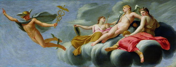 Kjærligheten beordrer Merkur til å kunngjøre sin makt for universet - Eustache Le Sueur