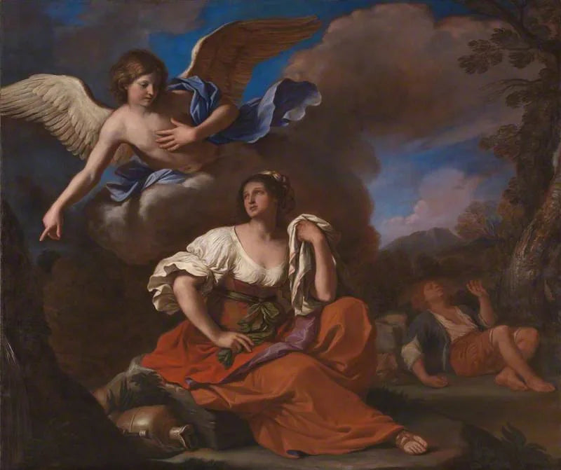 Engelen vises for Agar og Ismael - Guercino