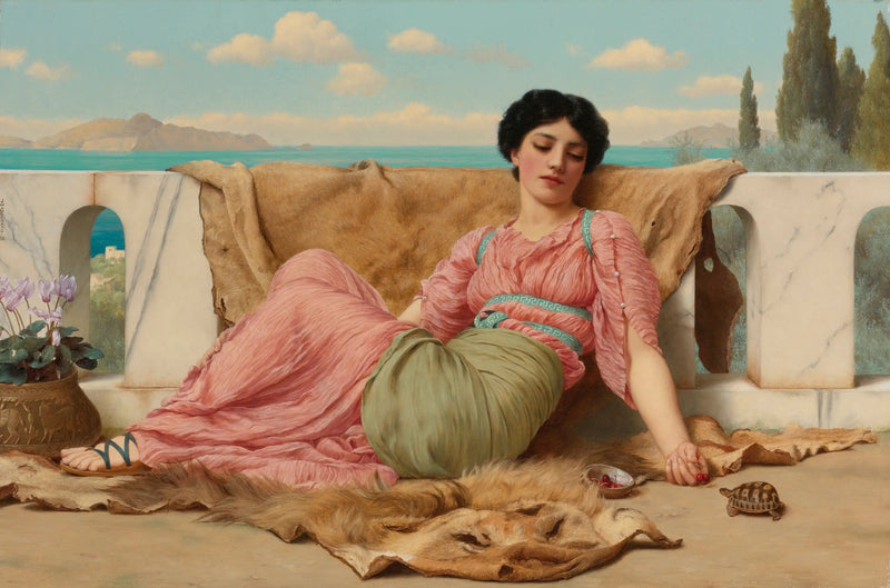 Den rolige kjæledyret - John William Godward