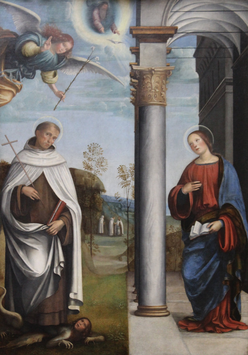 Annonseringen med Saint Albert karmelitt - Francesco Francia