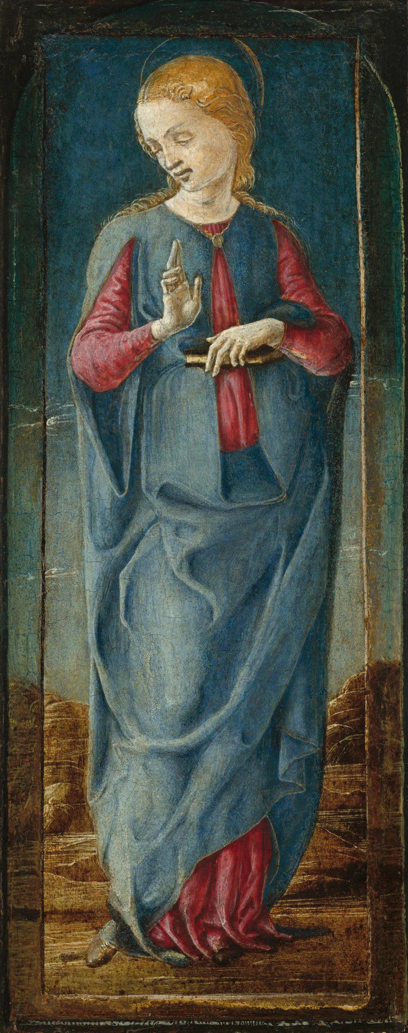 Bebudelsen med Saint Frans og Saint Louis av Toulouse [midtre høyre panel] - Cosmè Tura