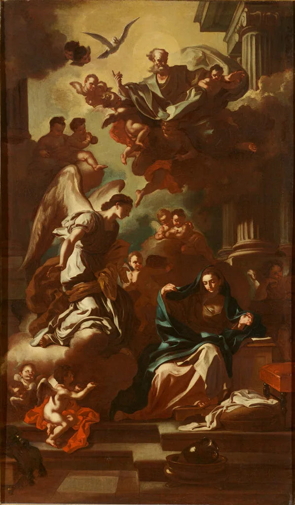 Annonseringen, modell for alteret i San Rocco-kirken - Francesco Solimena