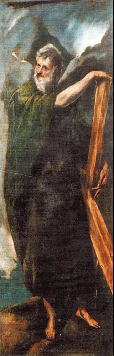 Apostelen Andreas i full lengde - El Greco