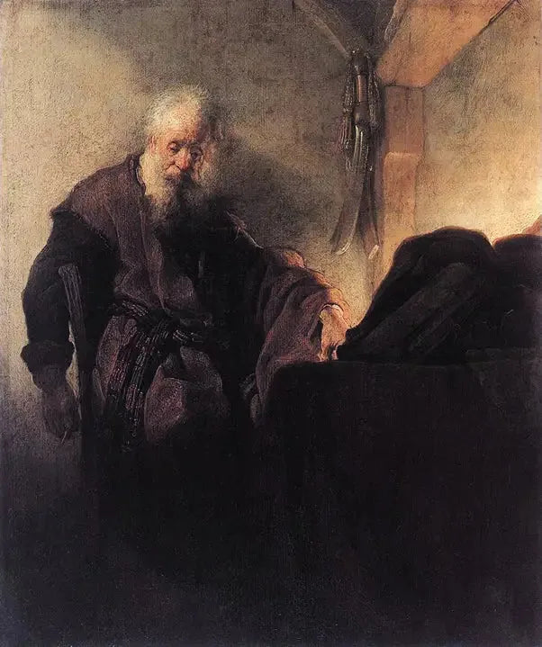 Apostelen Paulus ved sitt arbeidsbord - Rembrandt