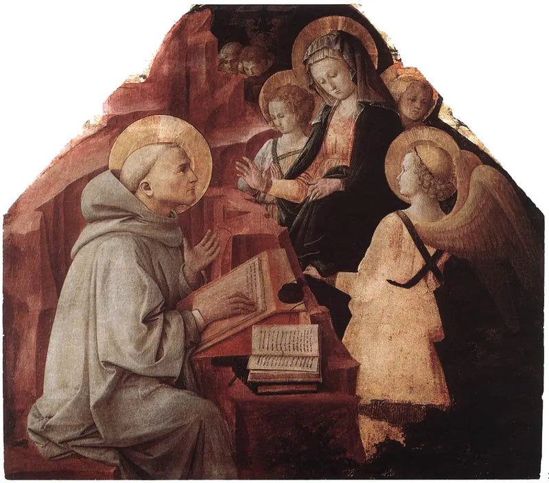 Åpenbaringen av Jomfruen ved Saint Bernard - Fra Filippo Lippi