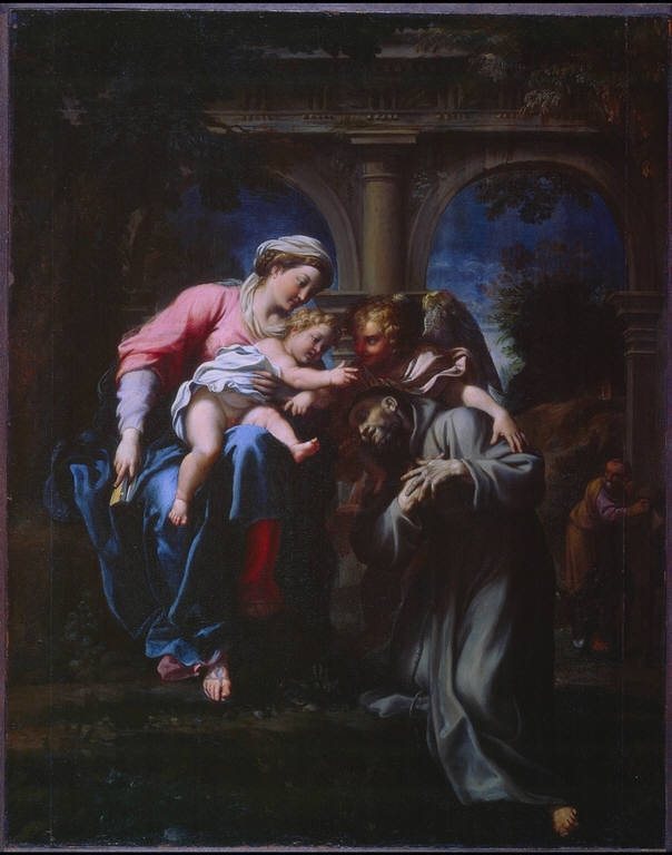 Åpenbaringen av Jomfruen og Barnet Jesus for St. Frans - Annibale Carracci