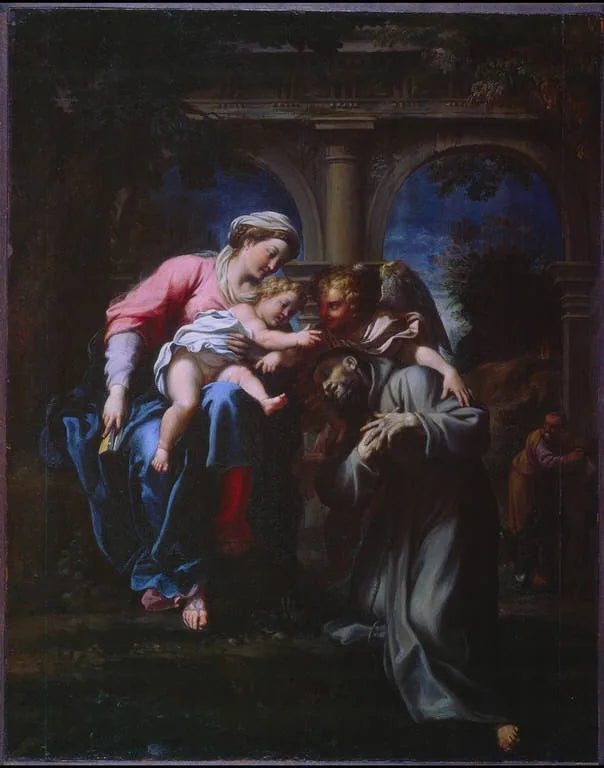 Åpenbaringen av Jomfruen og Barnet Jesus for St. Frans - Annibale Carracci