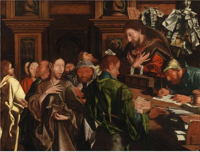 Samtalene til Saint Matthieu. - Marinus van Reymerswale