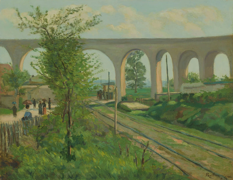 Arcueil-vannledningen som rager over Sceaux jernbanen - Armand Guillaumin