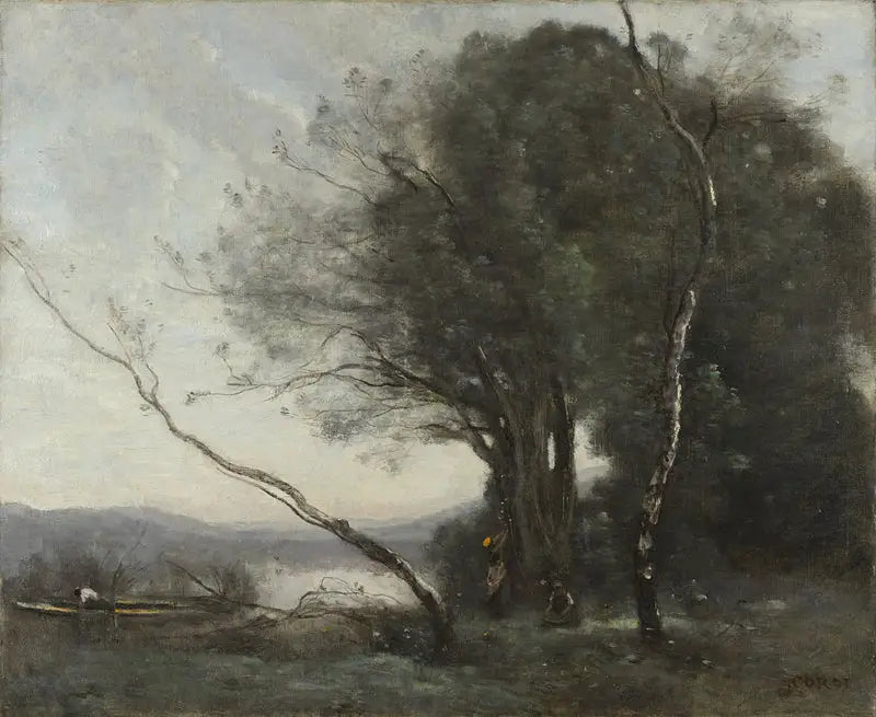 Den skjeve tre - Jean-Baptiste Camille Corot