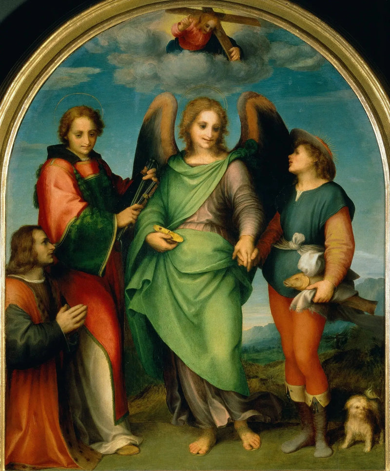 Erkeengelen Raphael med Tobias, Saint Laurent og donoren Leonardo di Lorenzo Morelli - Andrea del Sarto