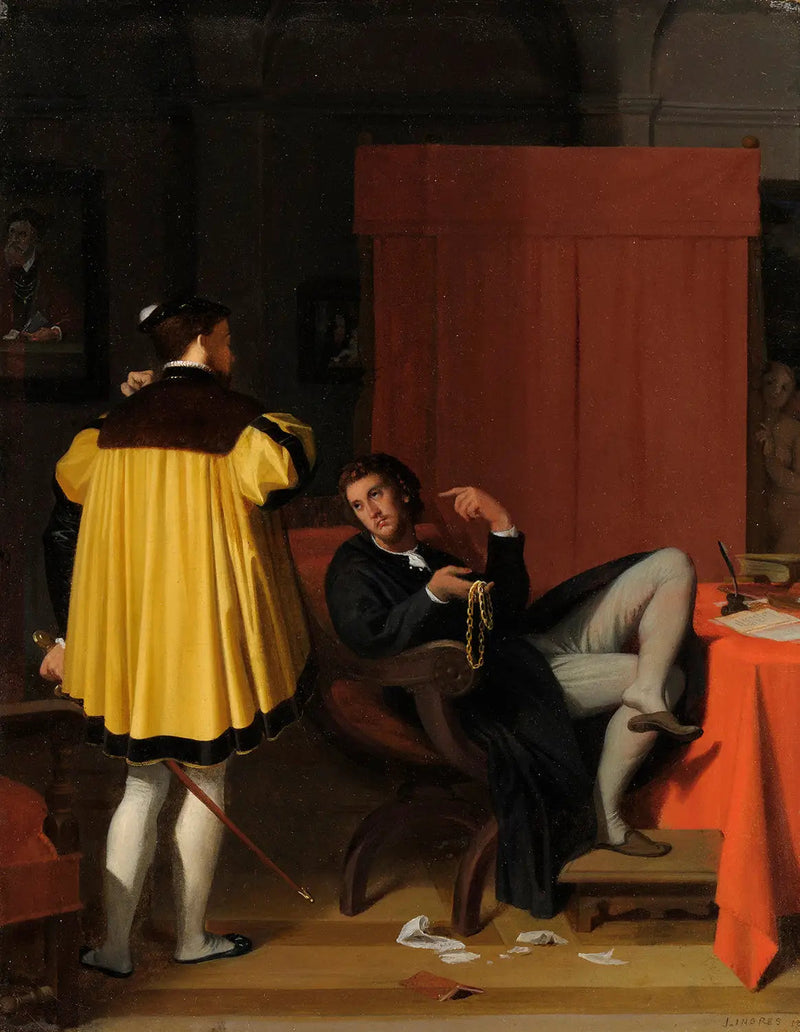 L'Arétin og sendebudet til Karl V - Jean-Auguste-Dominique Ingres
