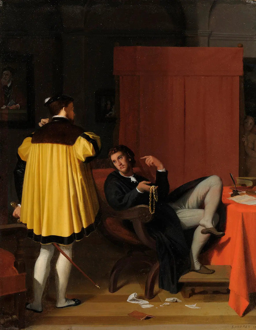 L'Arétin og sendebudet til Karl V - Jean-Auguste-Dominique Ingres