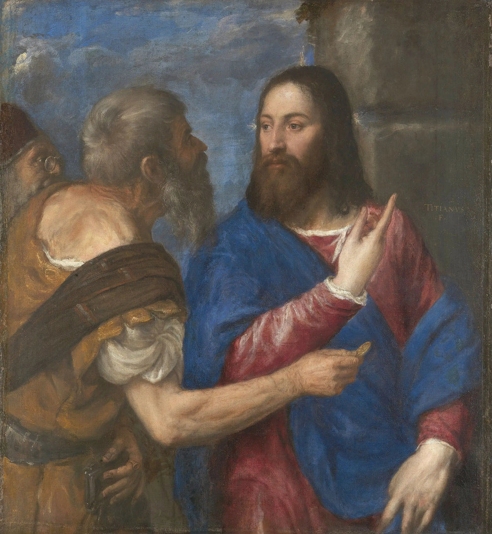 L'argent du tribut - Titian image 1 copie de tableau peinte à la main
