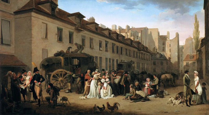 Ankomsten av en diligens i Messageries-hagen - Louis-Léopold Boilly

Source:
L'Arrivée d'une diligence dans la cour des Messageries - Louis-Léopold Boilly
