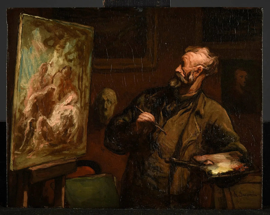 Kunstneren ved gravleggingen - Honoré Daumier