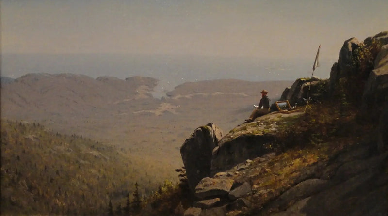 Kunstner som tegner ved Mount Desert, Maine - Sanford Robinson Gifford