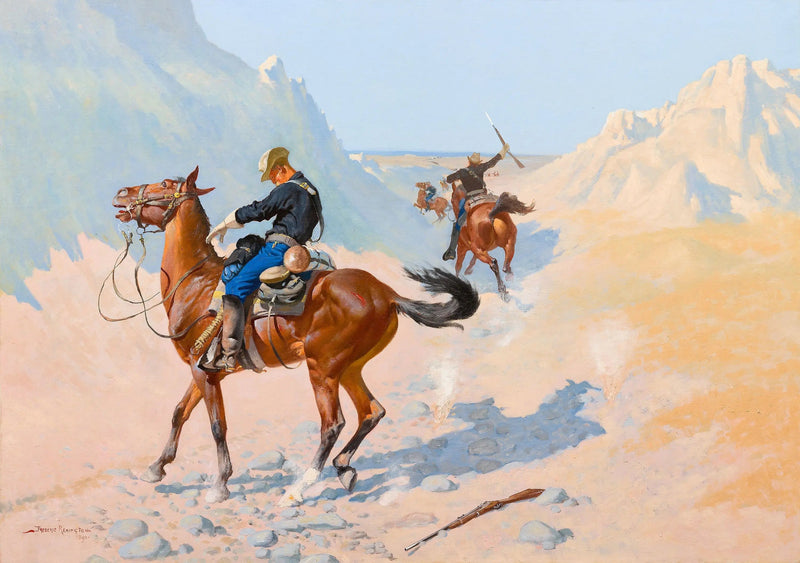 Avant-garde eller militært offer (bakhold) - Frederic Remington

Source:
L'avant-garde ou le sacrifice militaire (l'embuscade) - Frederic Remington