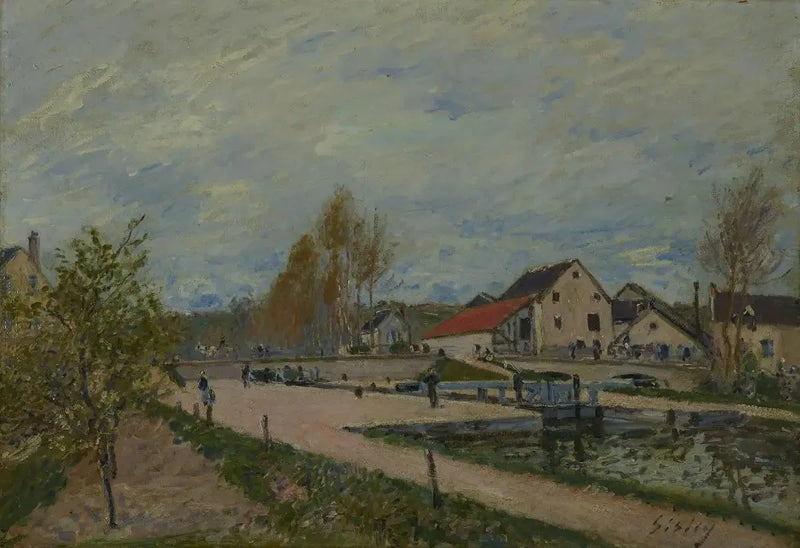 Slusen i Bourgogne i Moret-sur-Loing - Alfred Sisley