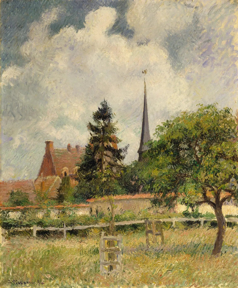 Eragny-kirken - Camille Pissarro
