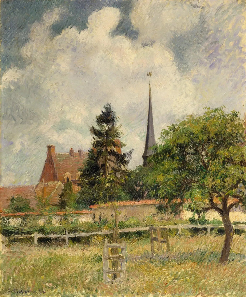 Eragny-kirken - Camille Pissarro