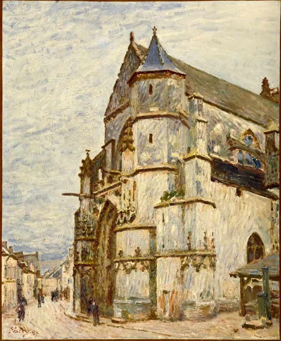 Moret-kirken etter regnet - Alfred Sisley