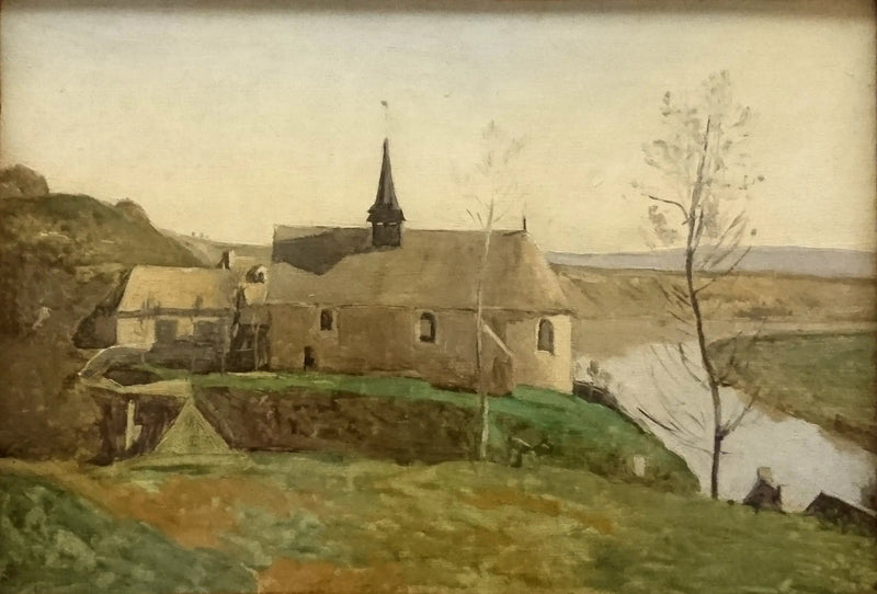 Rolleboise kirke, nær Mantes - Jean-Baptiste Camille Corot