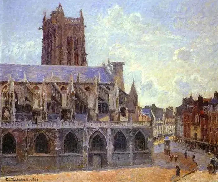 St. Jacques-kirken i Dieppe - Camille Pissarro