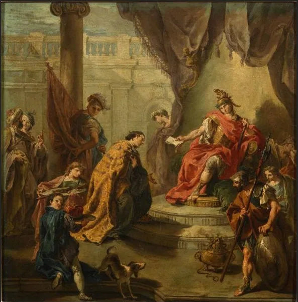 Keiseren Flavius Honorius utnevner Constance III, sønn, som medregent - Giovanni Battista Pittoni