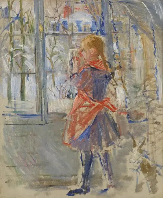 L'enfant au Tablier Rouge - Berthe Morisot image 1 copie peinte à la main à l’huile