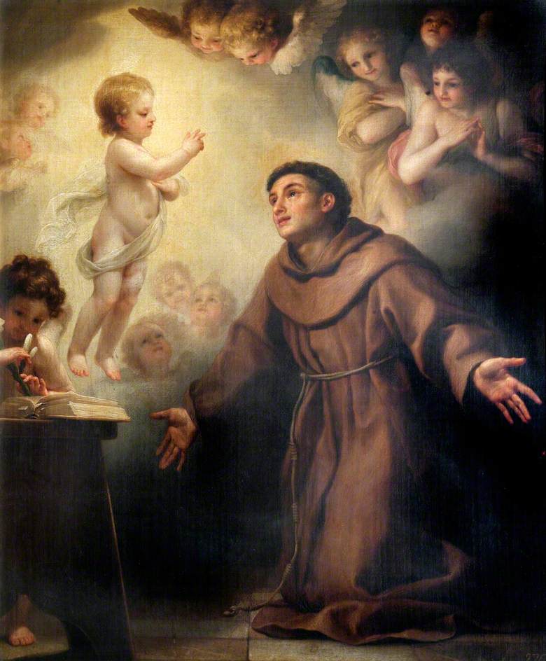 Barnet Jesus som åpenbares for St. Antonius av Padua - Anton Raphael Mengs