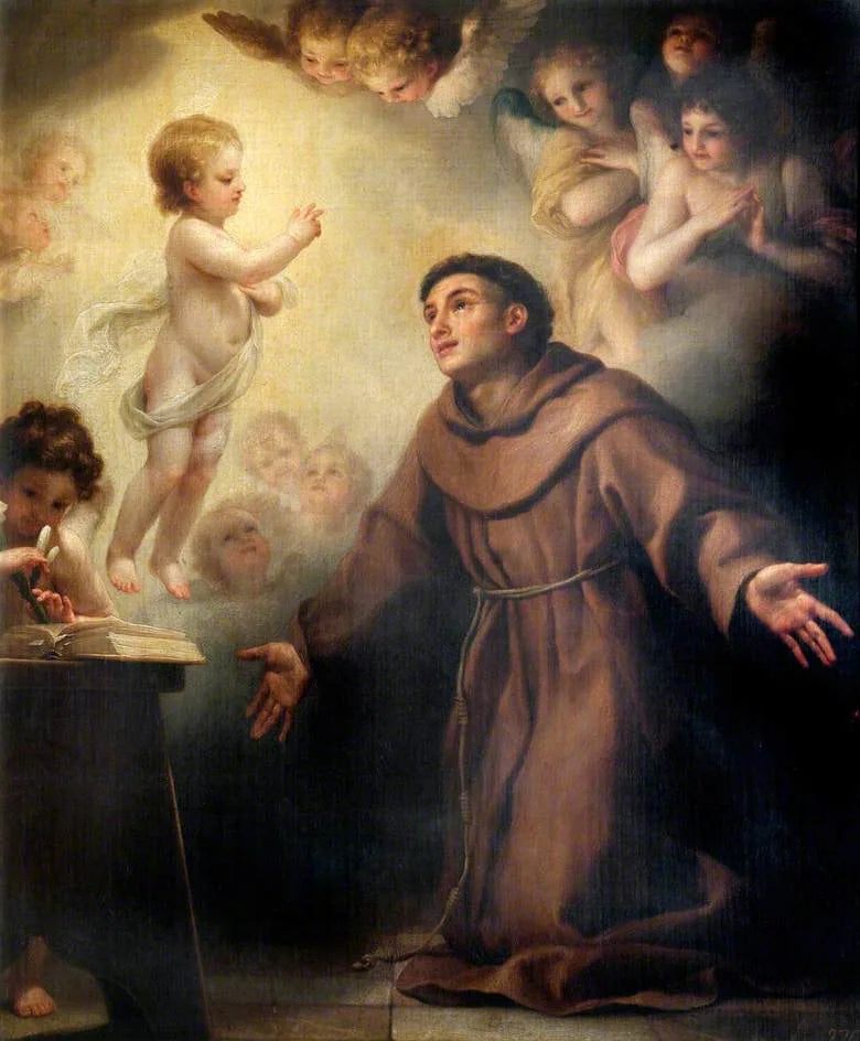 Barnet Jesus som åpenbares for St. Antonius av Padua - Anton Raphael Mengs