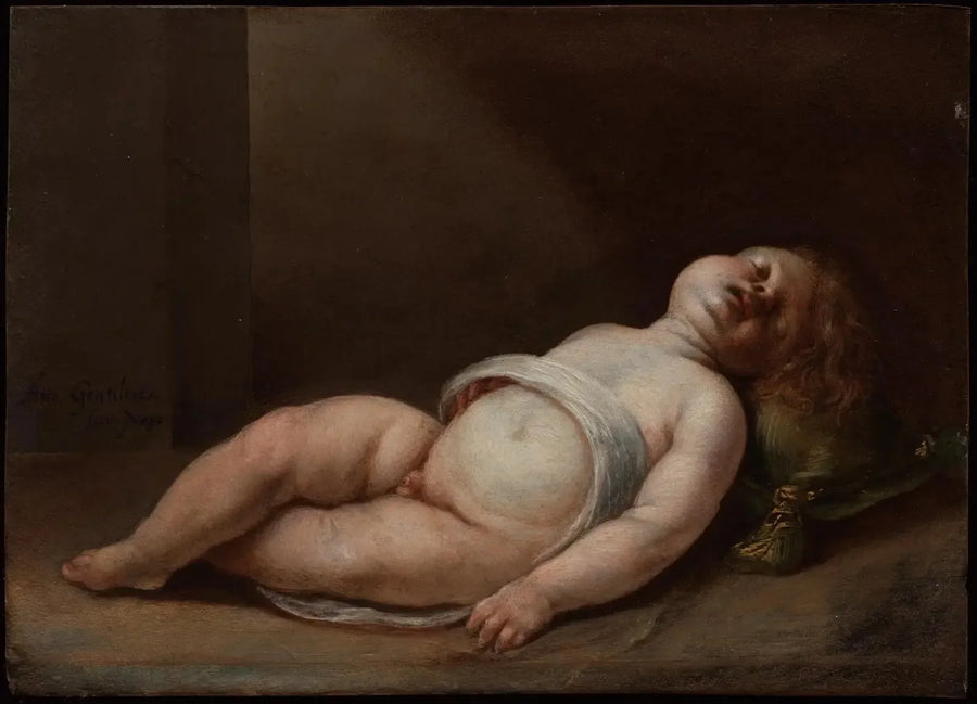 Den sovende Jesusbarnet - Artemisia Gentileschi