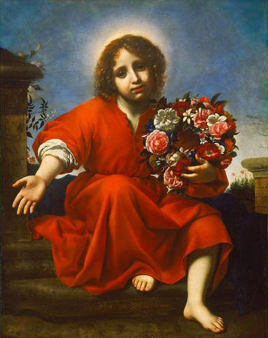 Barnet Jesus inviterer den kristne sjelen til å krone den i henhold til Høysangen - Carlo Dolci
