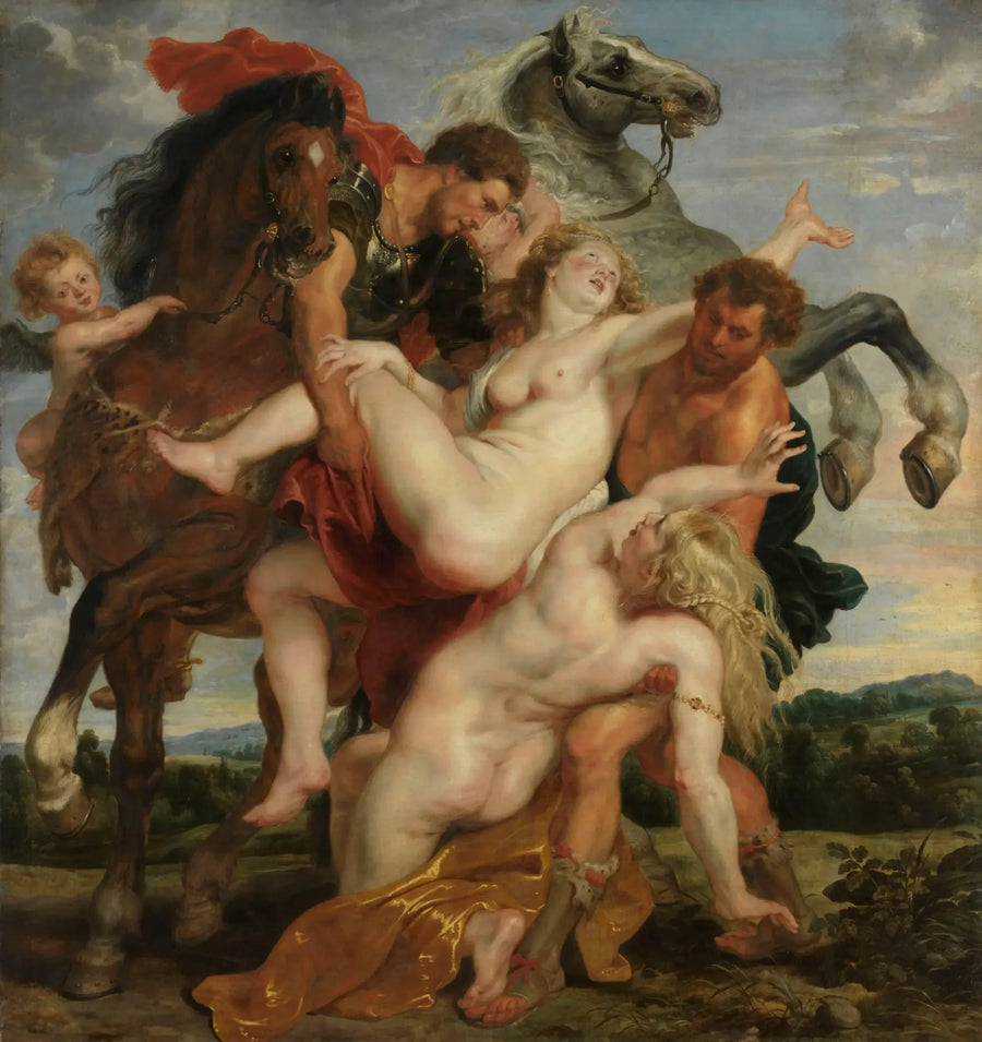 Leukippes bortføring av jentene - Peter Paul Rubens